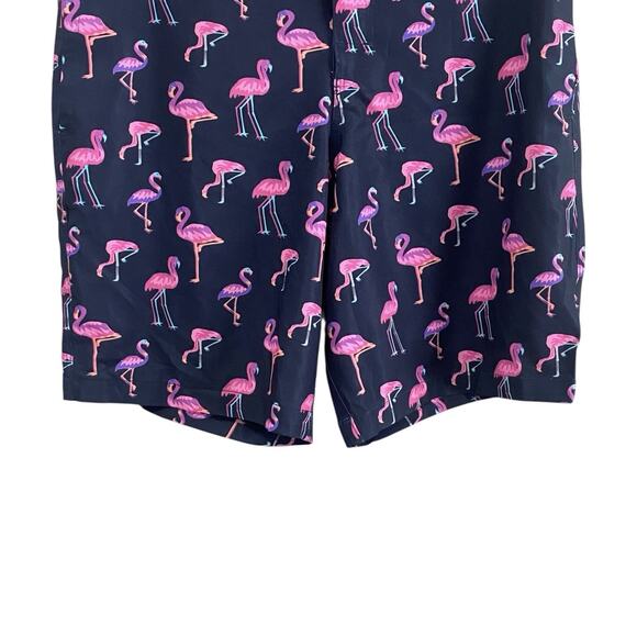 MeUndies Mens Size Medium Flamingo Print Swim Board Shorts Black Pink Pockets - Picture 3 of 8